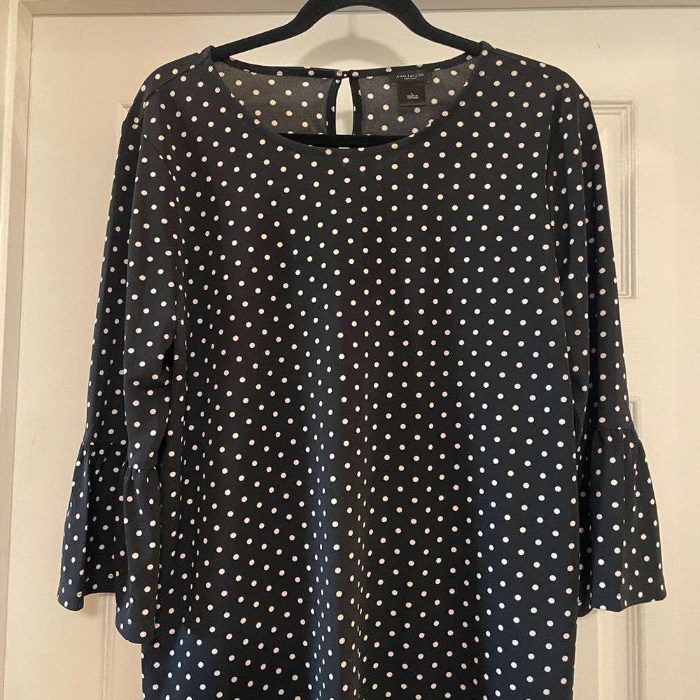 Ann Taylor Factory Black Polka Dot Blouse